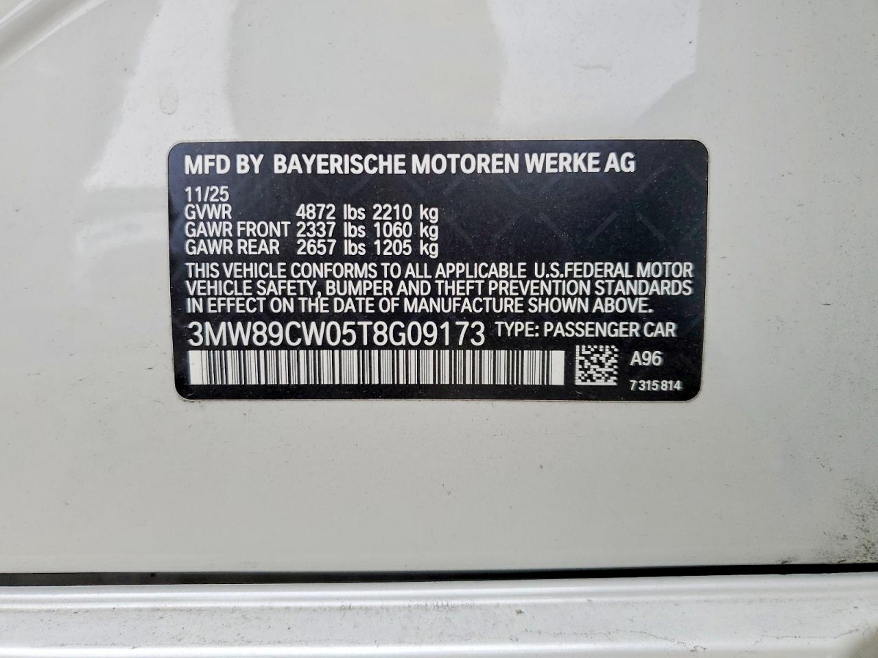 2026 BMW 3 series VIN 3MW89CW05T8G09173 photo 12