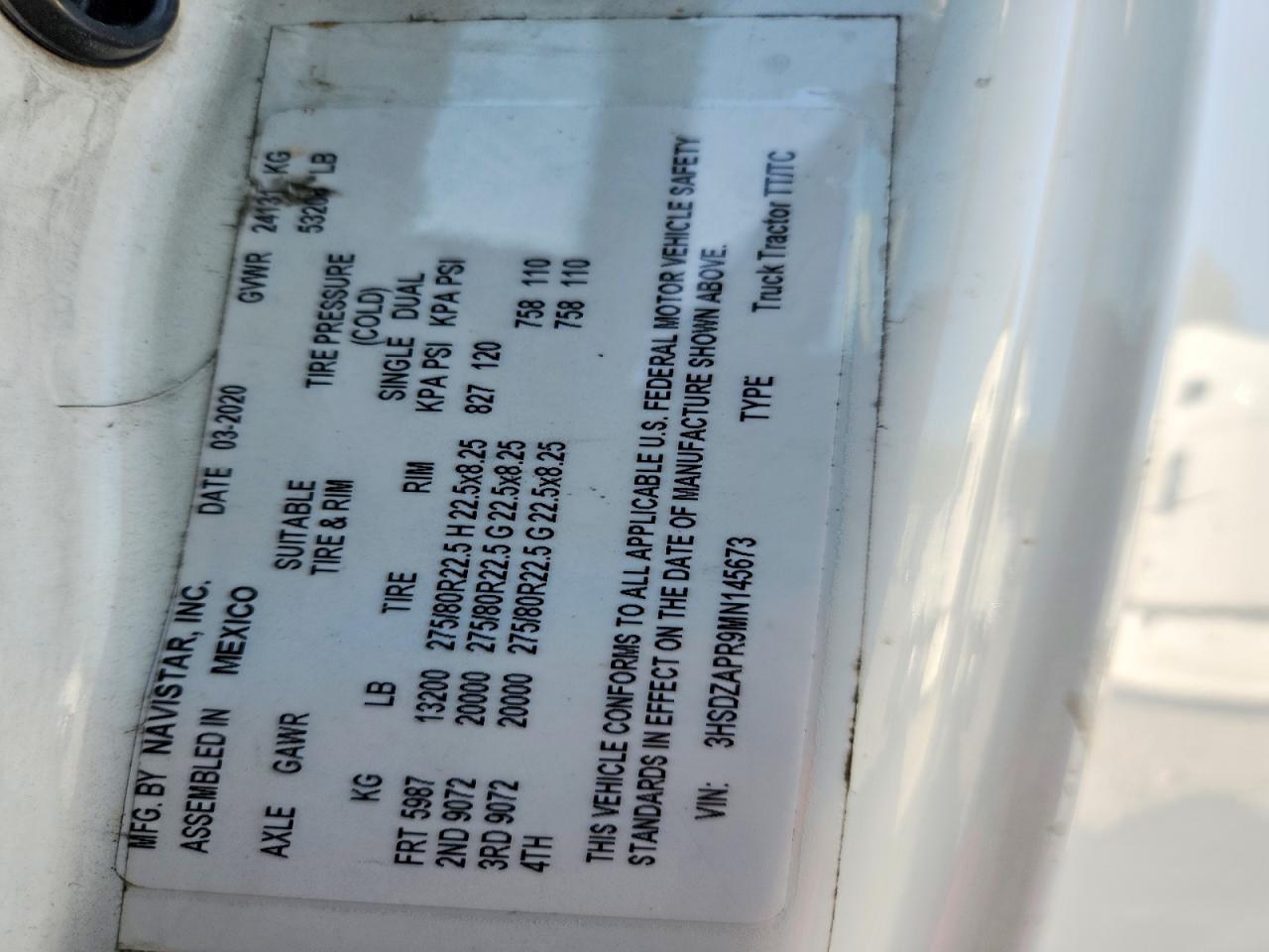 2021 International All other VIN 3HSDZAPR9MN145673 photo 10