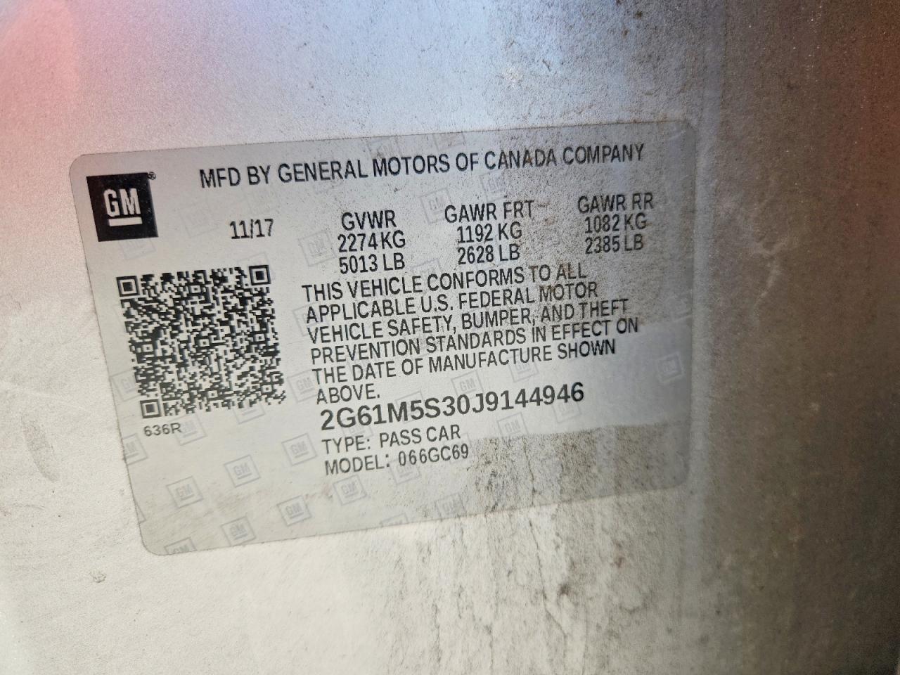 2018 CADILLAC Xts VIN 2G61M5S30J9144946 photo 12