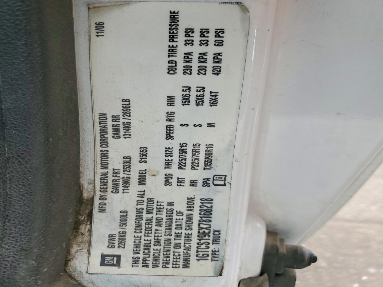 2007 GMC Canyon VIN 1GTCS19EX78168218 photo 12