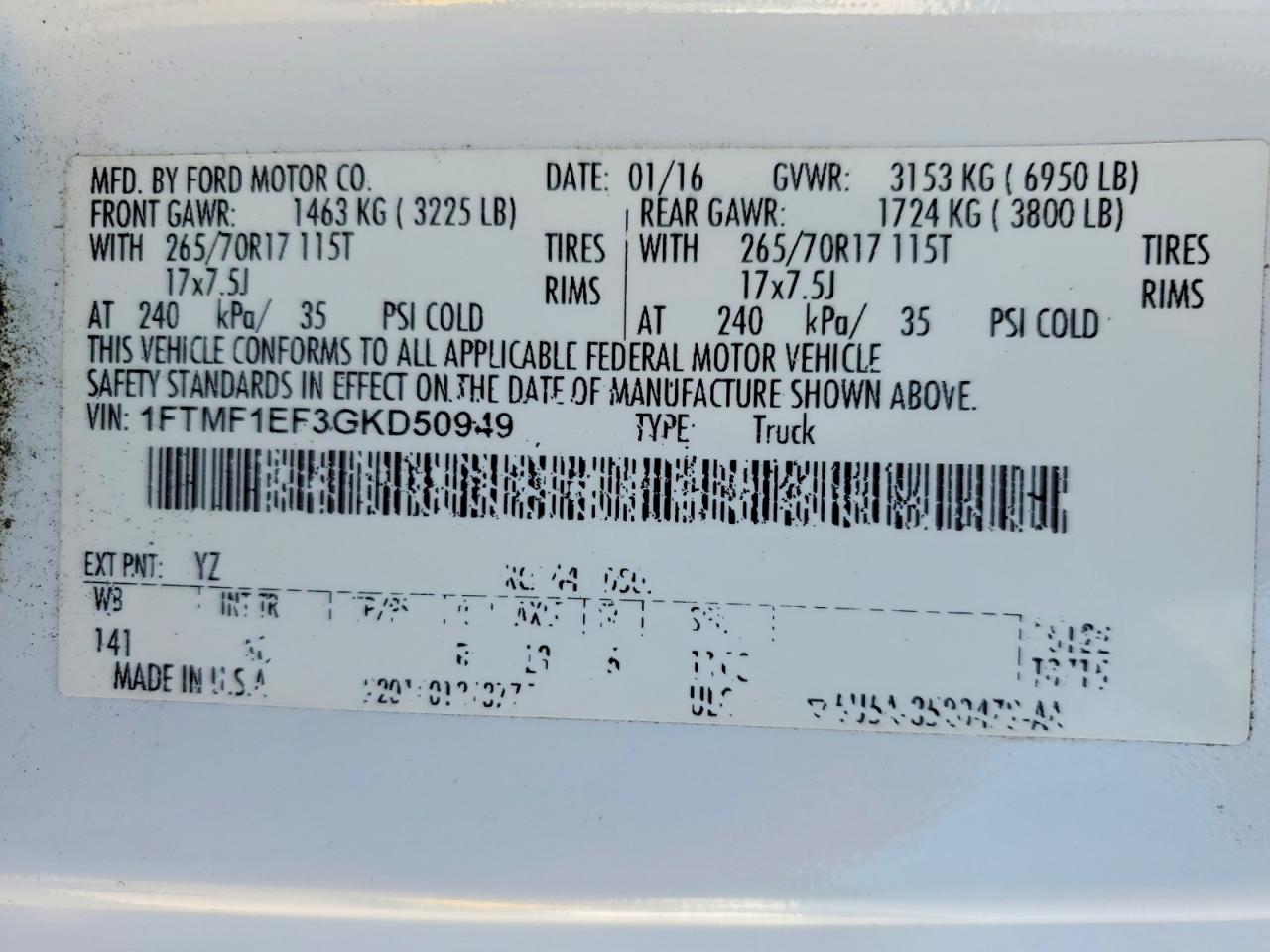 2016 Ford All models VIN 1FTMF1EF3GKD50949 photo 12