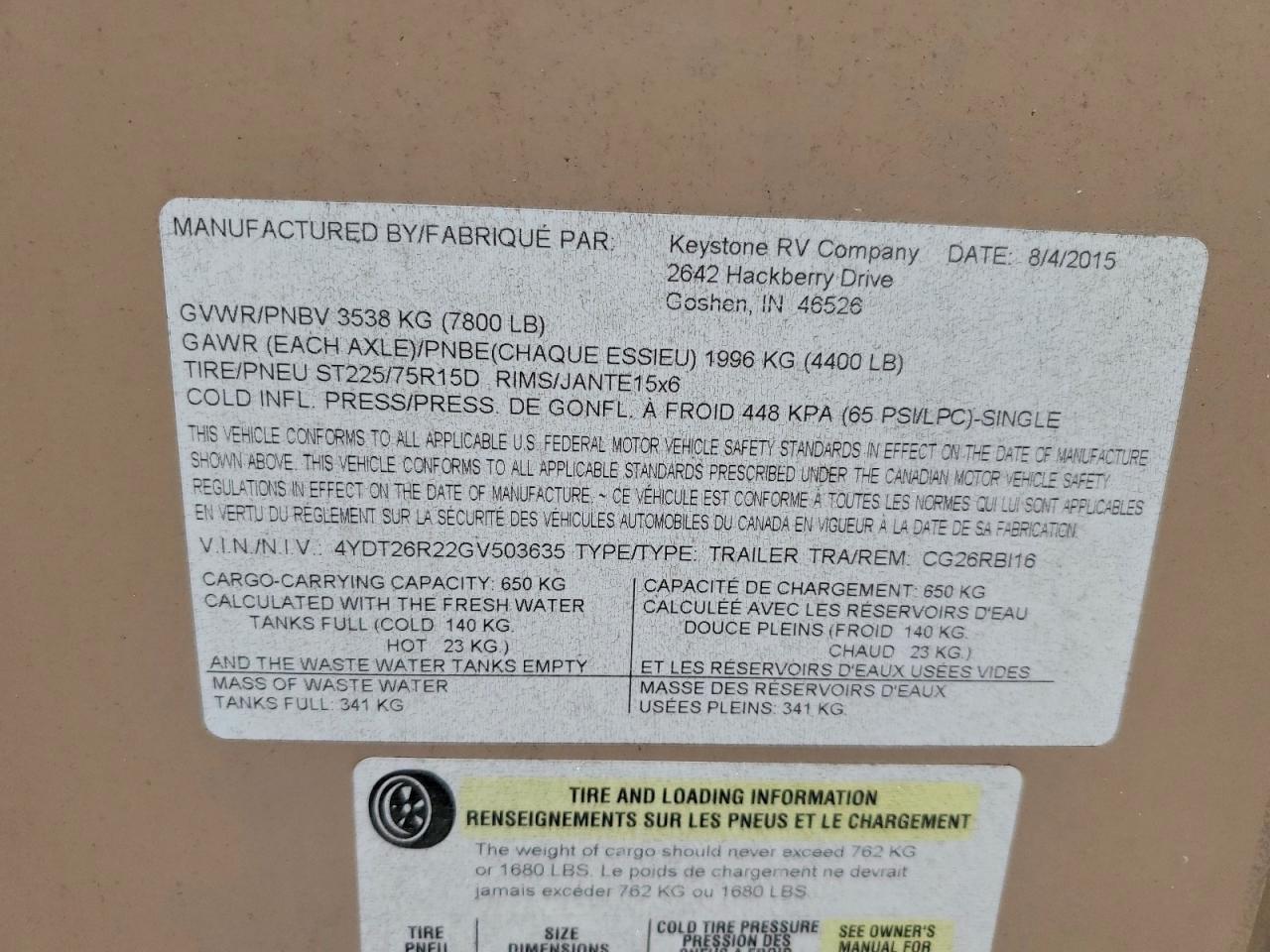 2016 KEYSTONE Cougar VIN 4YDT26R22GV503635 photo 10