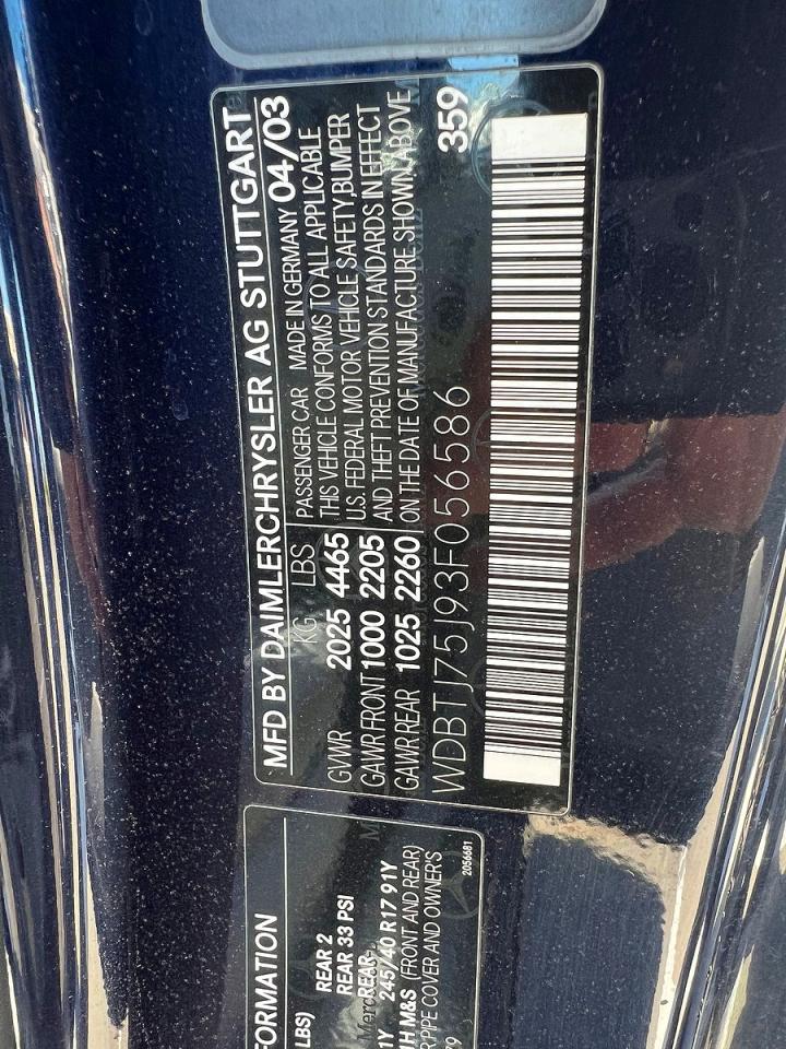 2003 Mercedes-Benz Clk-class VIN WDBTJ75J93F056586 photo 10