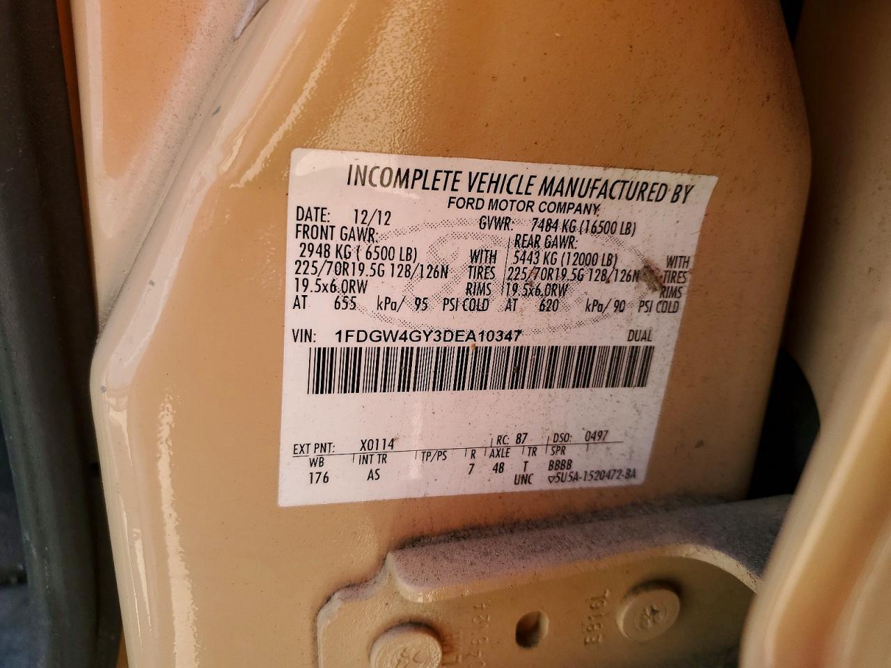 2013 FORD F450 VIN 1FDGW4GY3DEA10347 photo 12