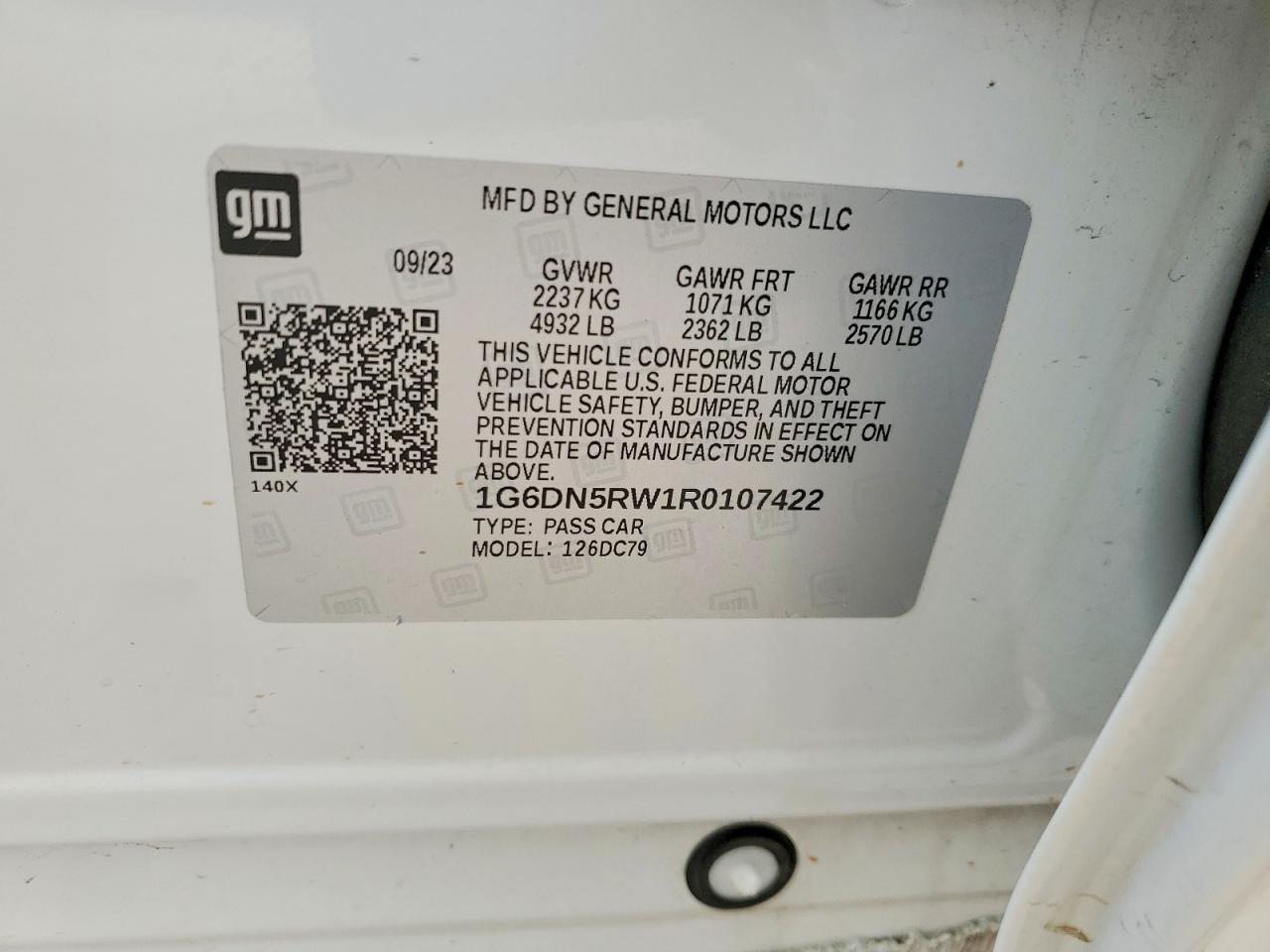 2024 Cadillac Ct5 VIN 1G6DN5RW1R0107422 photo 12
