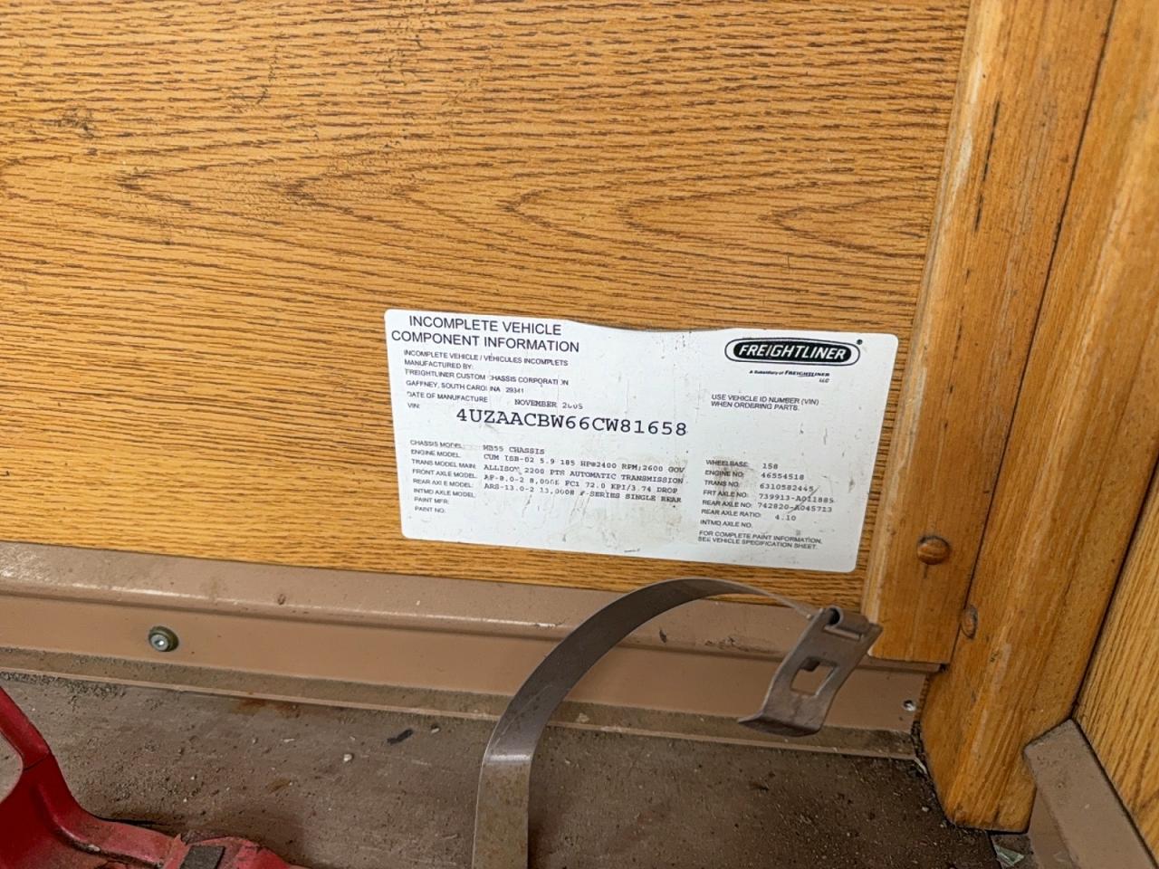 2006 FREIGHTLINER All other VIN 4UZAACBW66CW81658 photo 10