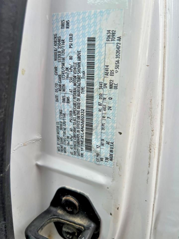 2010 Ford Econoline VIN 1FTNE2EL4ADA60332 photo 10