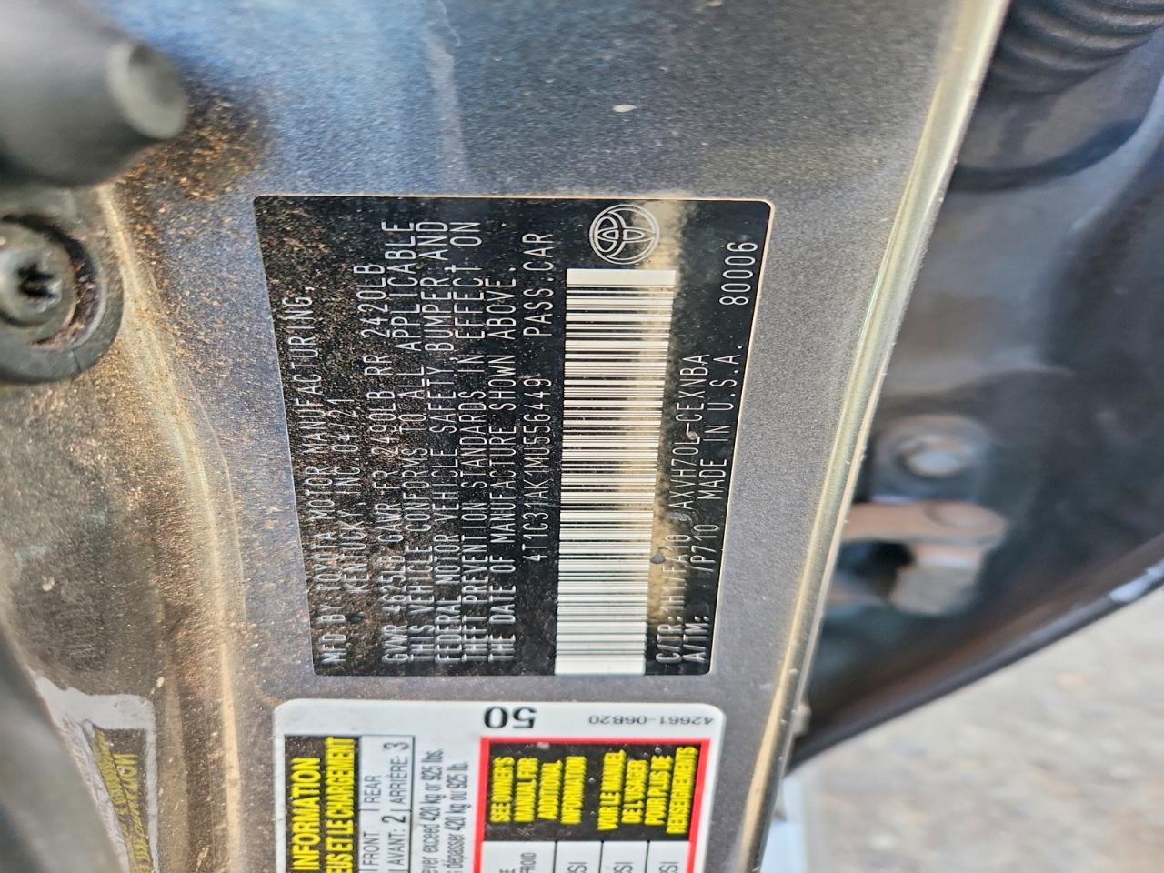 2021 Toyota Camry sola VIN 4T1C31AK1MU556449 photo 12