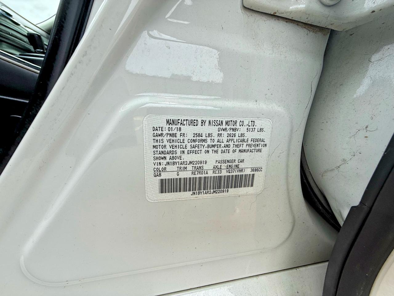 2018 Infiniti Q70 VIN JN1BY1AR2JM220919 photo 10