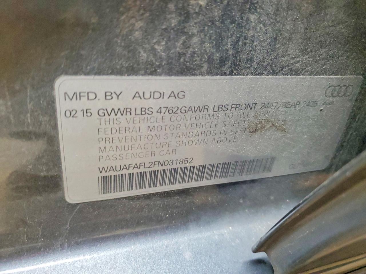 2015 Audi A4 VIN WAUAFAFL2FN031852 photo 12