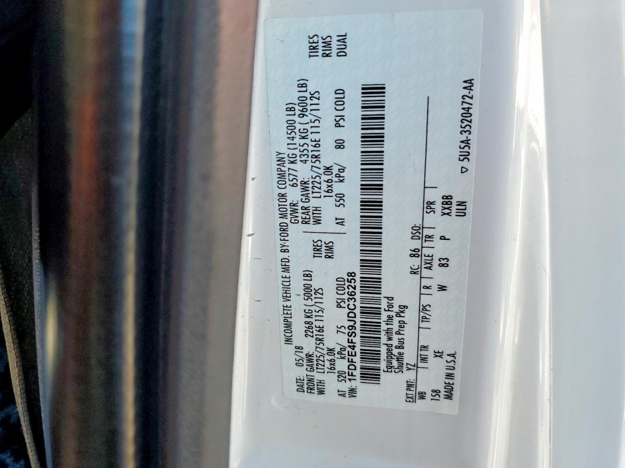 2018 Ford Econoline VIN 1FDFE4FS9JDC36258 photo 10
