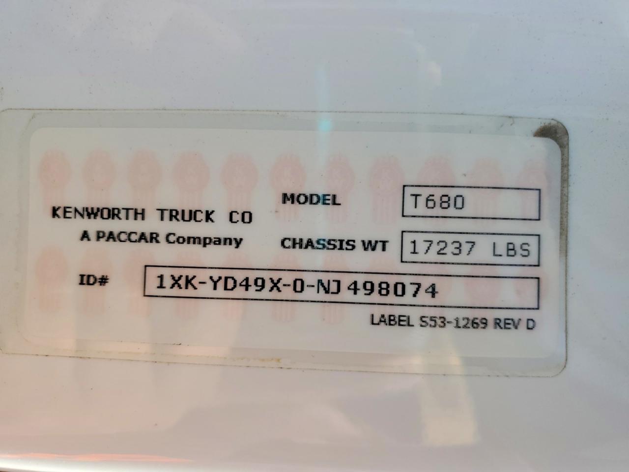 2022 KENWORTH All other VIN 1XKYD49X0NJ498074 photo 10
