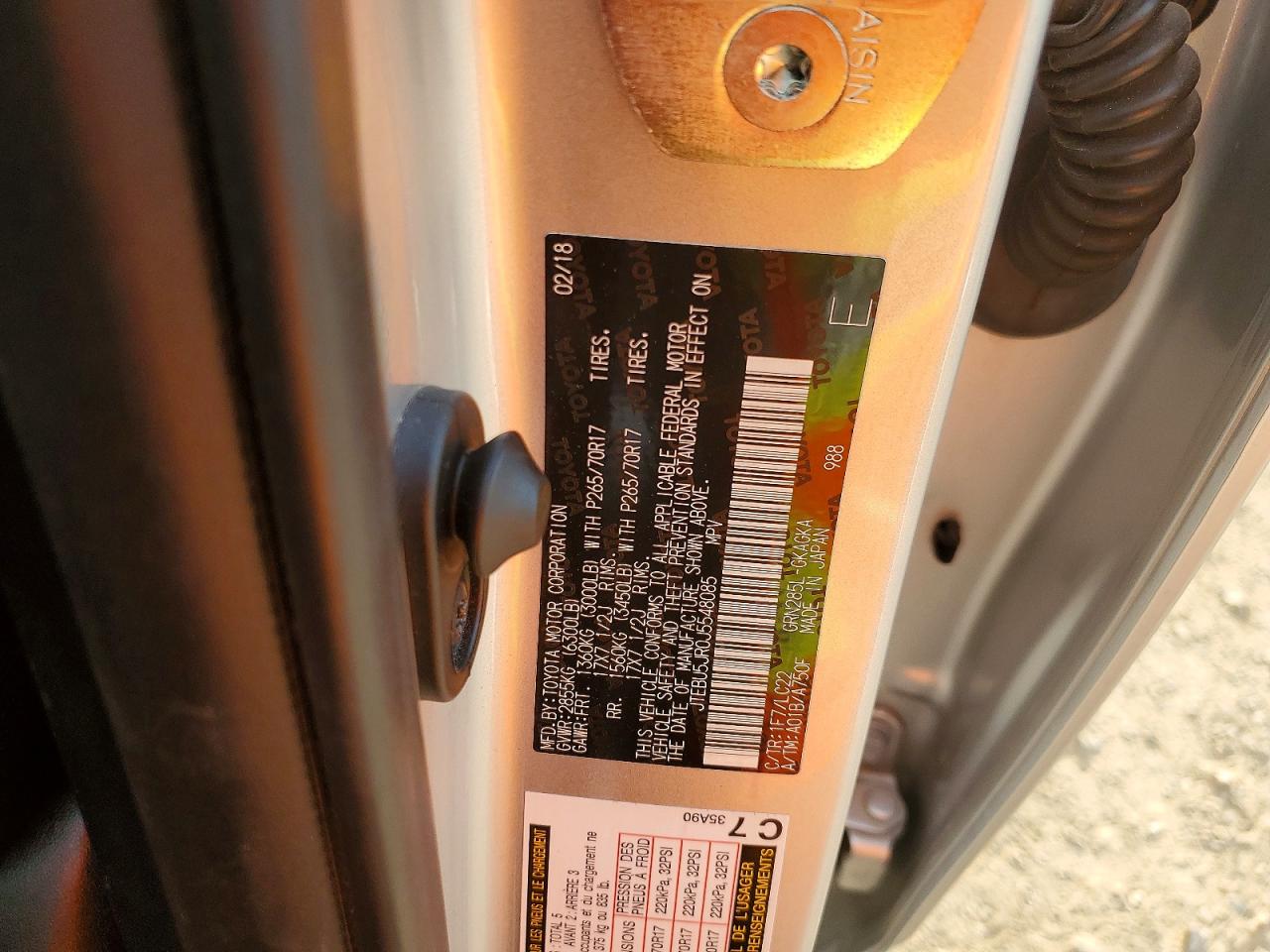 2018 Toyota 4runner VIN JTEBU5JR0J5548085 photo 12