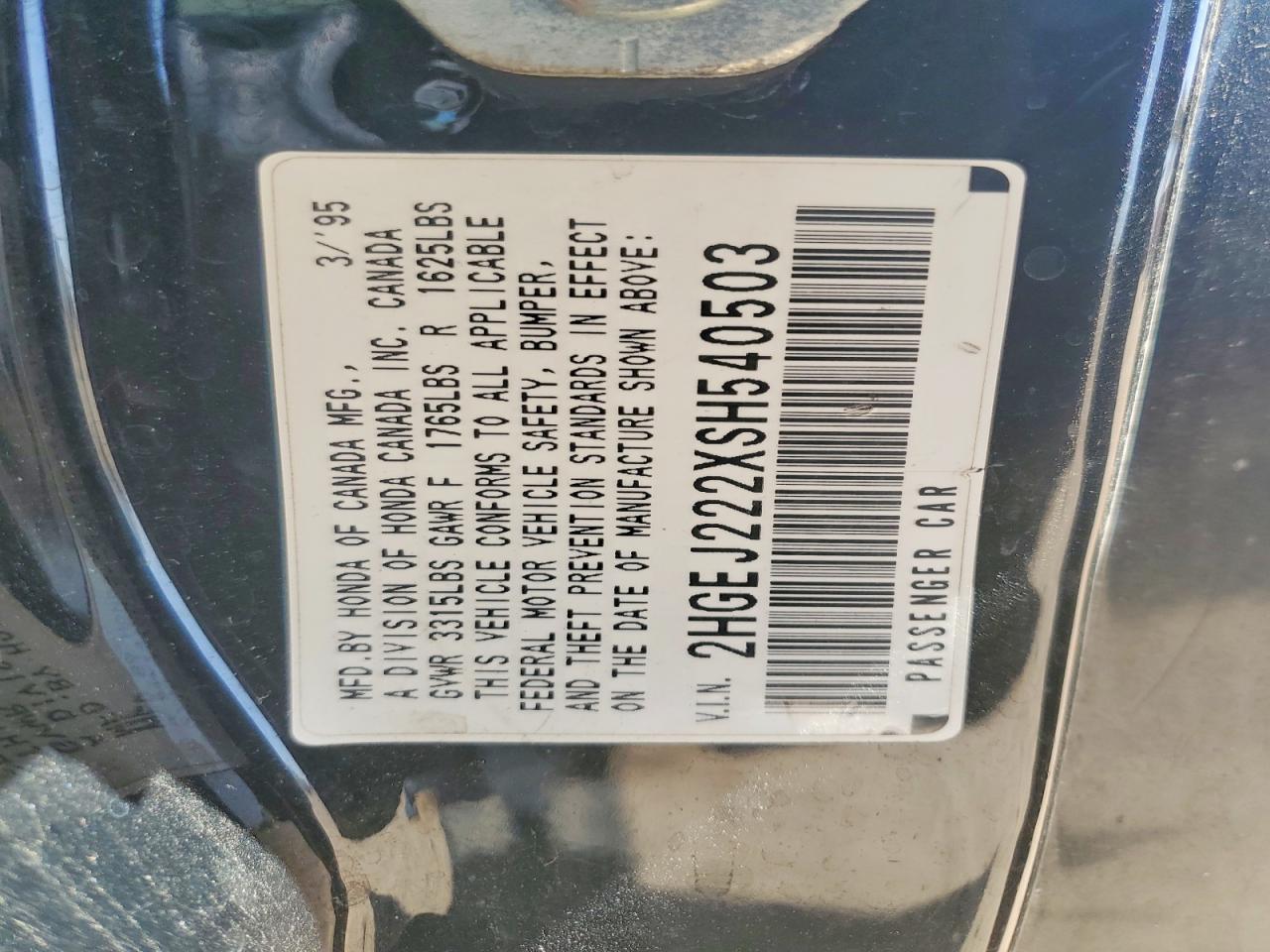 1998 Honda Civic VIN 2HGEJ222XSH540503 photo 12
