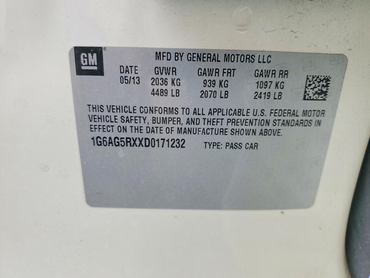 2013 Cadillac Ats VIN 1G6AG5RXXD0171232 photo 12