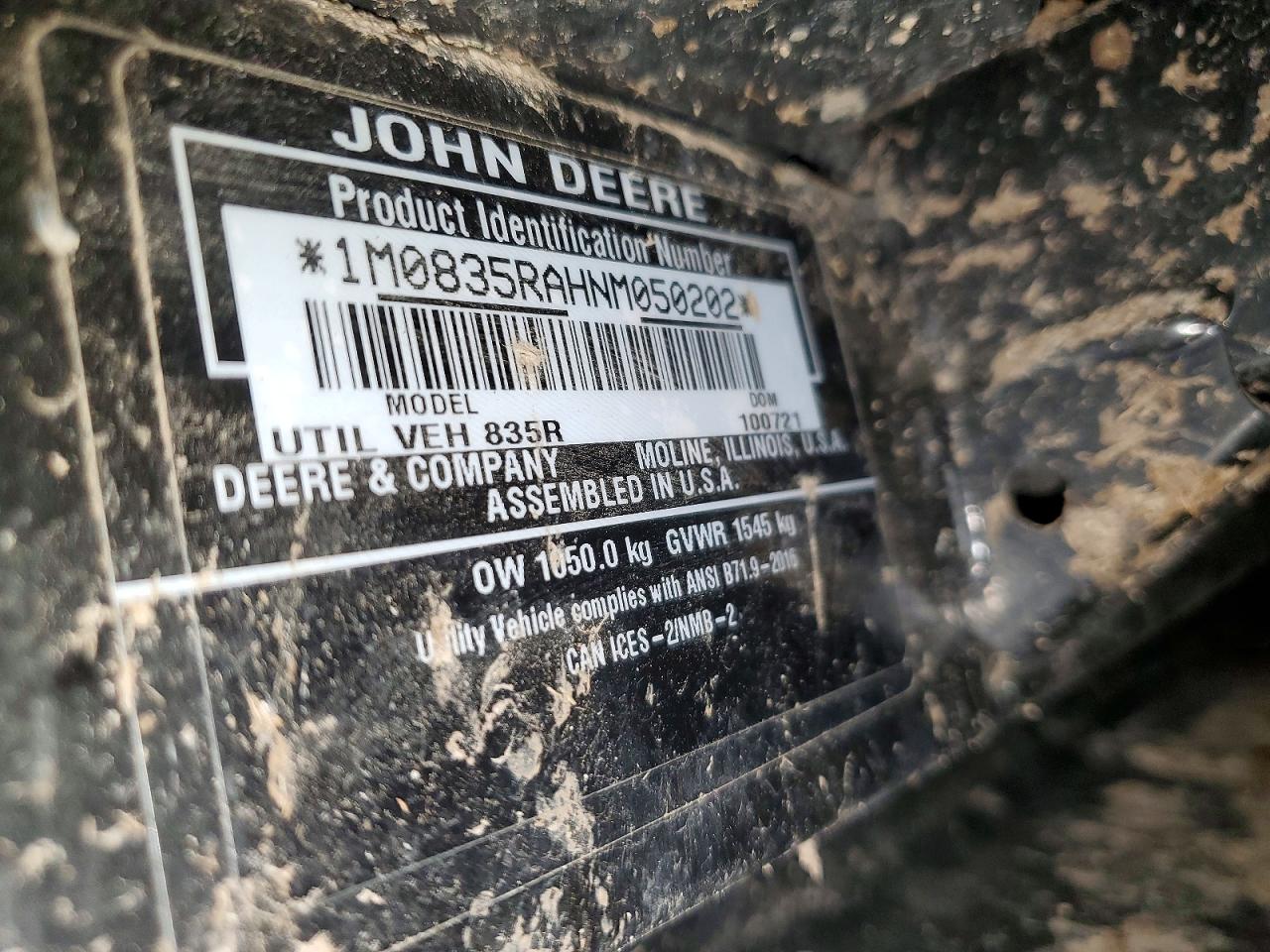 2023 JOHN Xuv835r VIN 1M0835RAHNM050202 photo 10