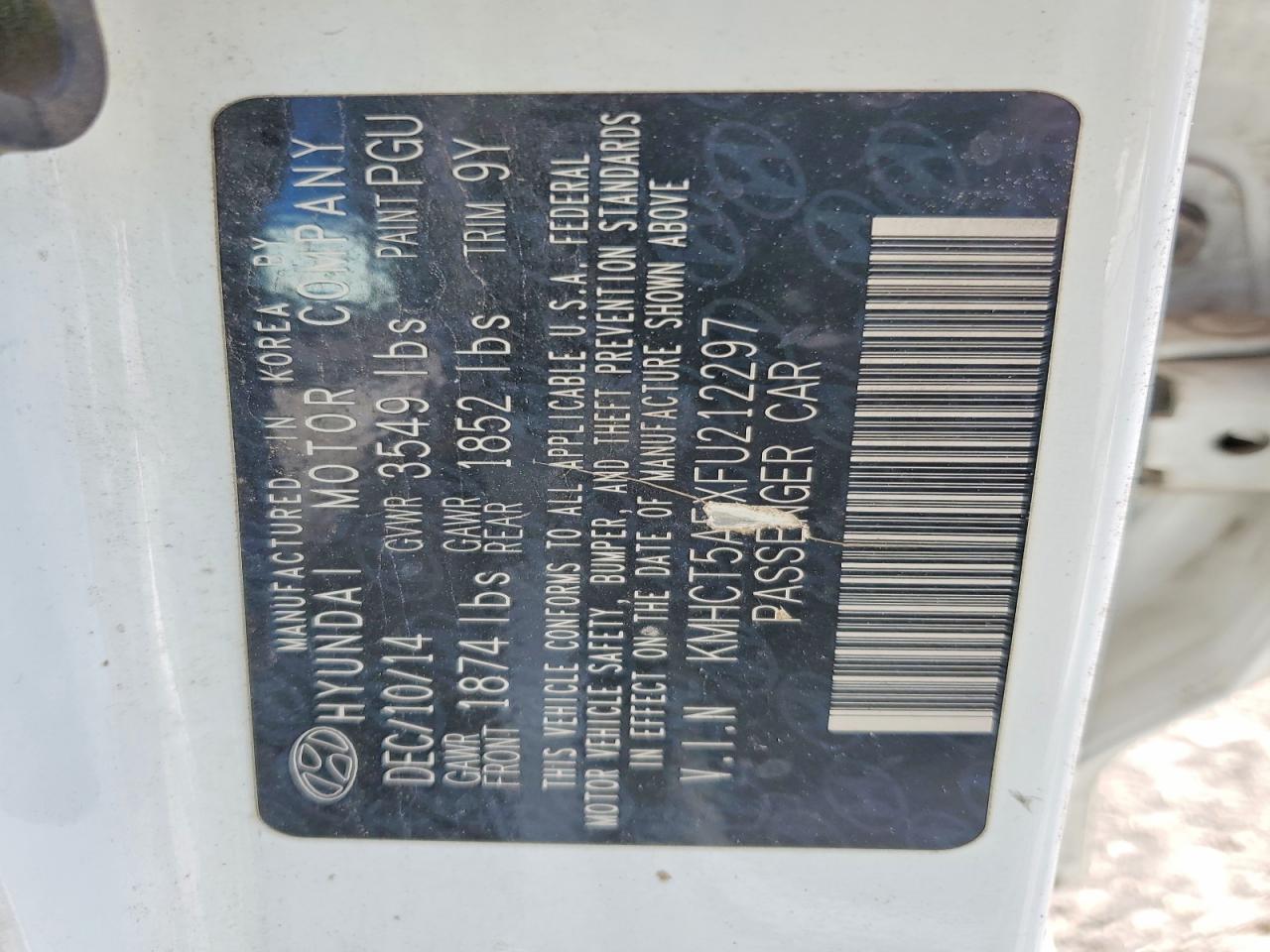 2015 Hyundai Accent VIN KMHCT5AEXFU212297 photo 12