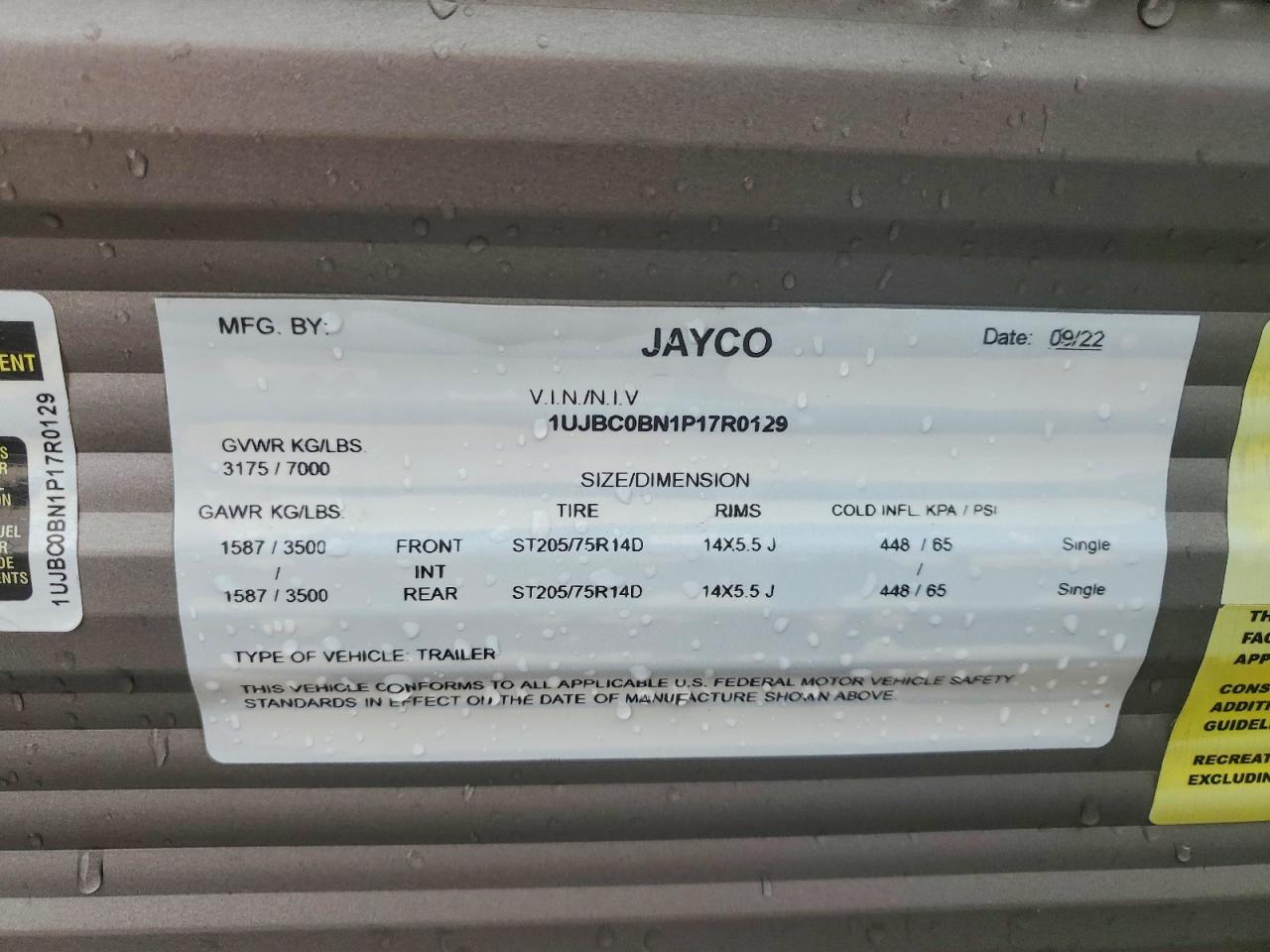 2023 JAYCO Unknown VIN 1UJBC0BN1P17R0129 photo 10