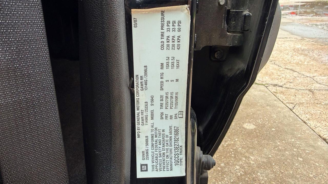 2007 Chev Colorado VIN 1GCCS13E278216867 photo 10