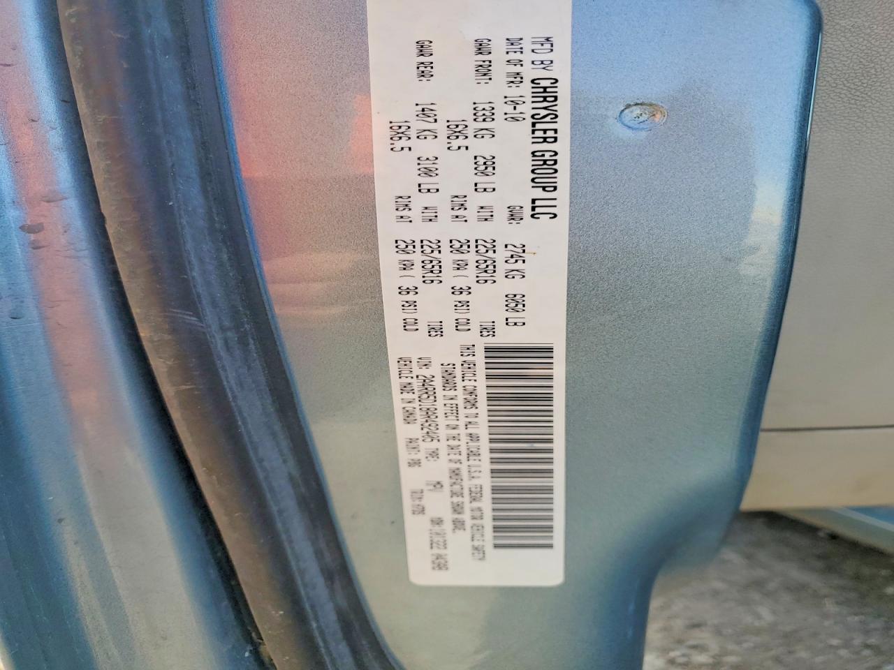2010 Chrysler Minivan VIN 2A4RR5D18AR492405 photo 12