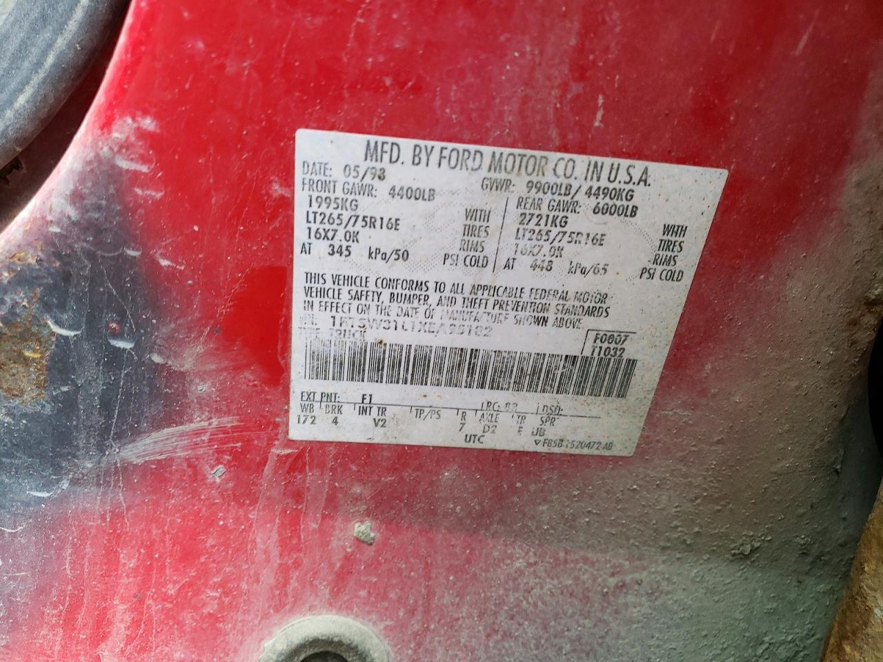 1999 Ford F350 VIN 1FTSW31L1XEA95182 photo 12