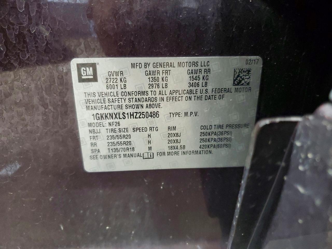 2017 GMC Acadia den VIN 1GKKNXLS1HZ250486 photo 12