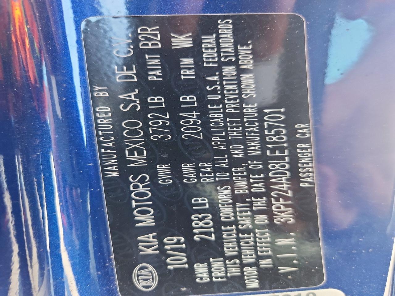 2020 Kia Forte lxs VIN 3KPF24AD8LE185701 photo 12