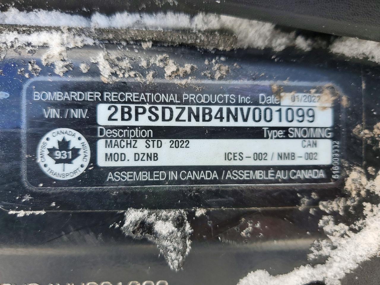 2022 SKID Mach z 900 VIN 2BPSDZNB4NV001099 photo 10