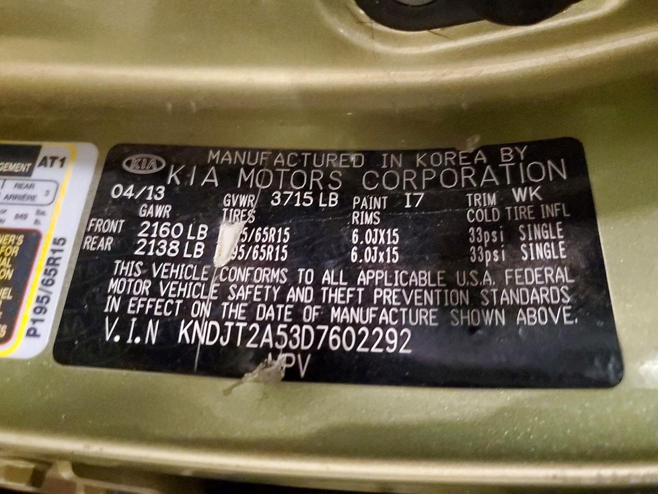 2013 Kia Soul VIN KNDJT2A53D7602292 photo 12