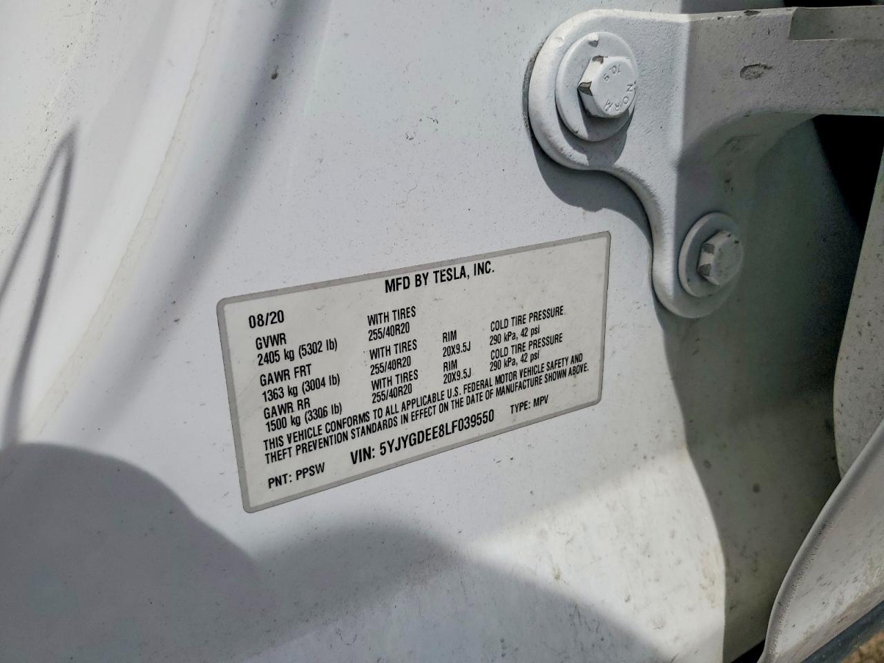 2020 Tesla Model y VIN 5YJYGDEE8LF039550 photo 12