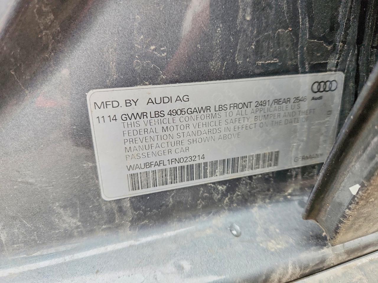 2015 Audi A4 VIN WAUBFAFL1FN023214 photo 12