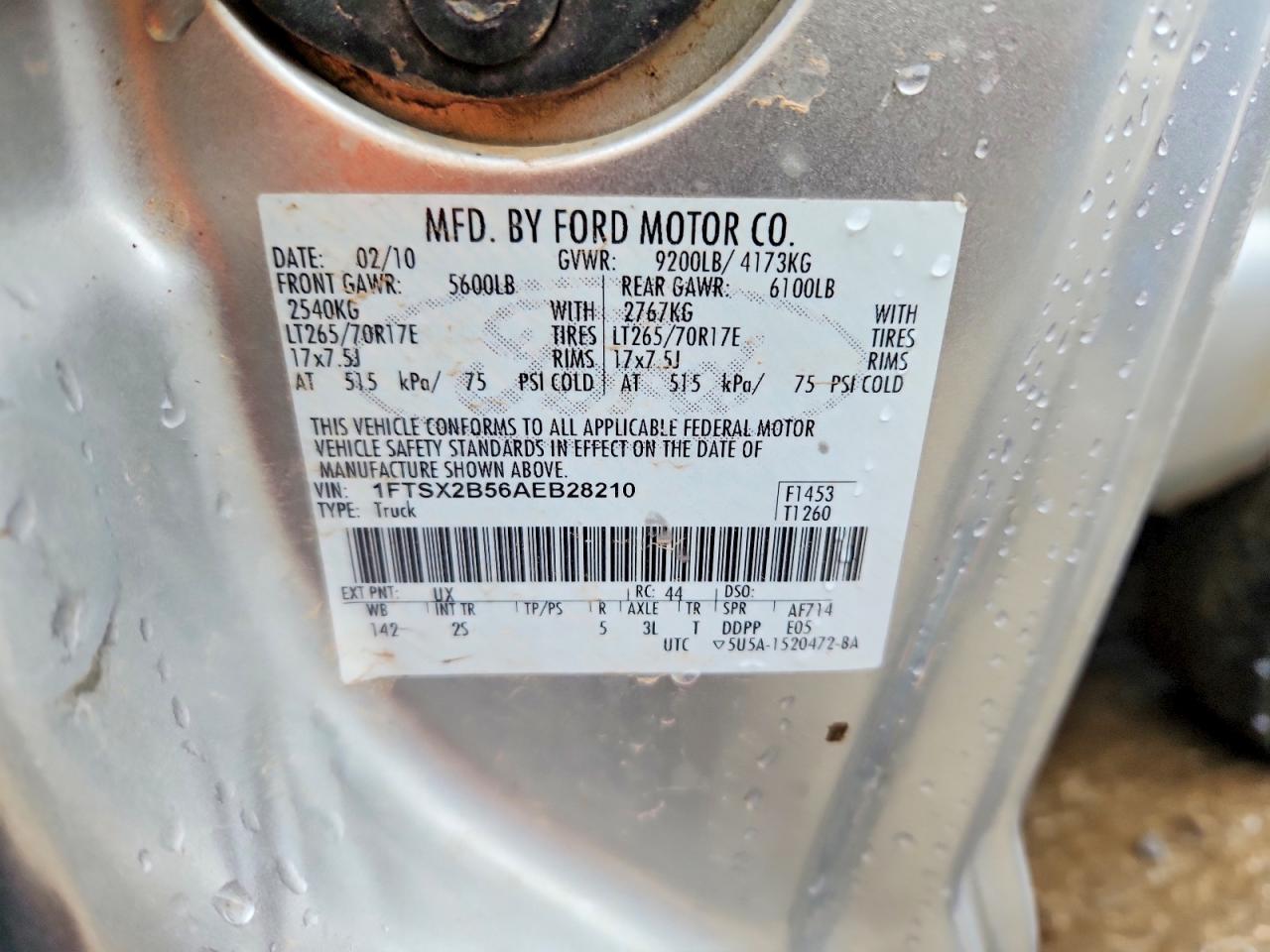 2010 Ford F250 VIN 1FTSX2B56AEB28210 photo 12
