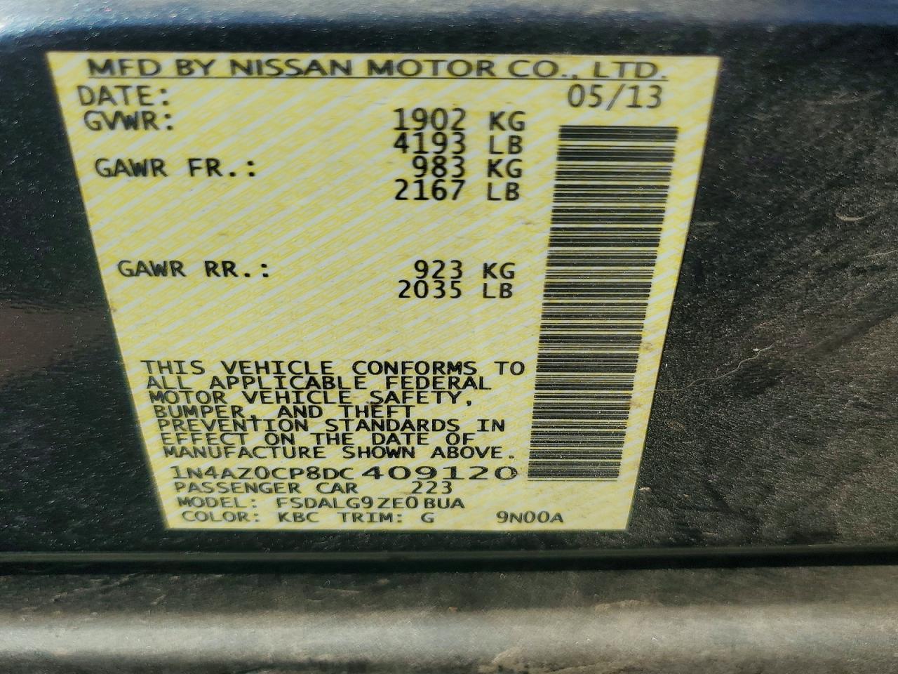 2013 Nissan Leaf VIN 1N4AZ0CP8DC409120 photo 12