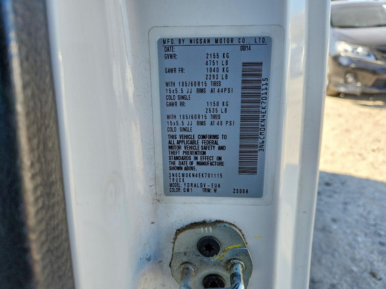 2014 NISSAN Nv200 s VIN 3N6CM0KN4EK701115 photo 12