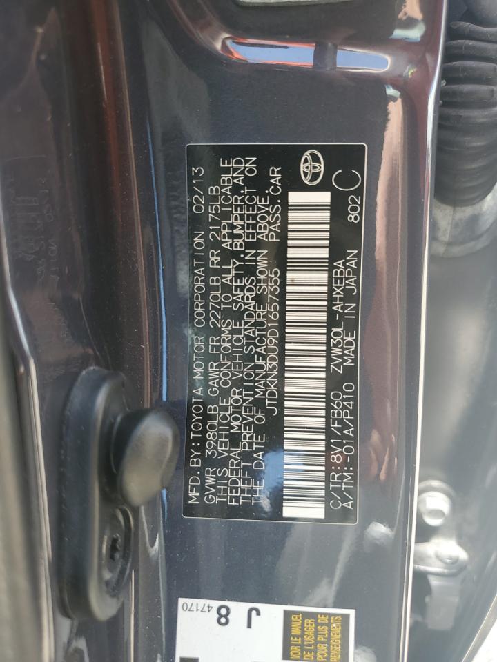 2013 TOYOTA Prius VIN JTDKN3DU9D1657355 photo 12