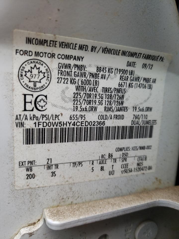 2012 FORD F-550 super duty VIN 1FD0W5HY4CED02366 photo 12