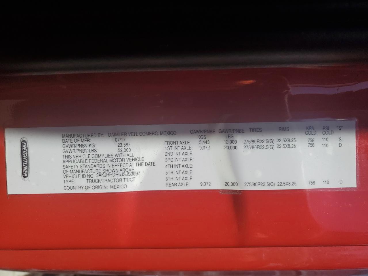 2018 FREIGHTLINER CASCADIA 126 VIN 3AKJHHDR5JSJS3097 photo 10