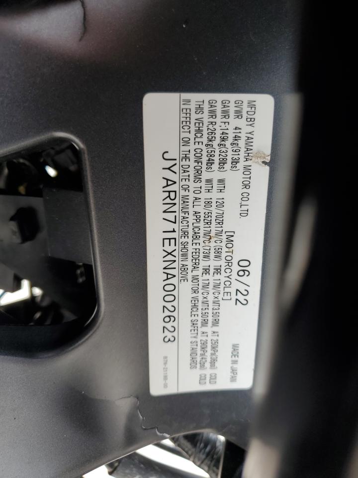 2022 YAMAHA MT09 VIN JYARN71EXNA002623 photo 8