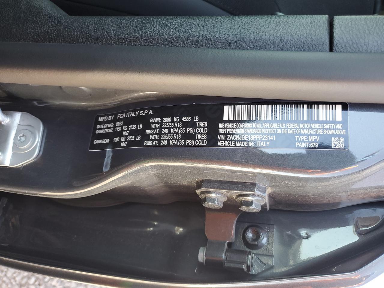 2023 JEEP Renegade VIN ZACNJDE18PPP23141 photo 12