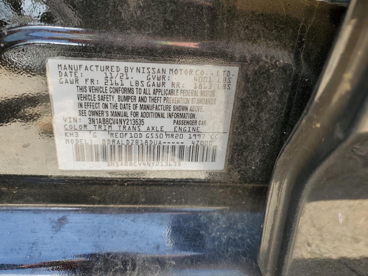 2022 Nissan Sentra VIN 3N1AB8CV4NY213635 photo 12