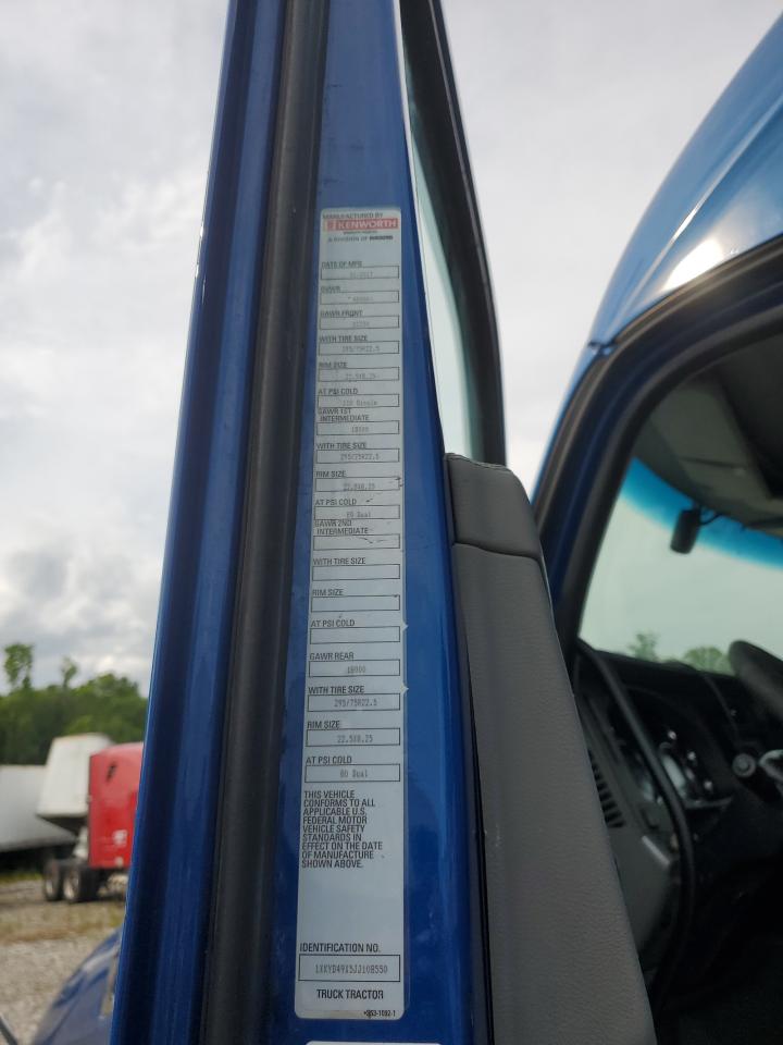 2018 KENWORTH CONSTRUCTION T680 VIN 1XKYD49X5JJ108550 photo 10