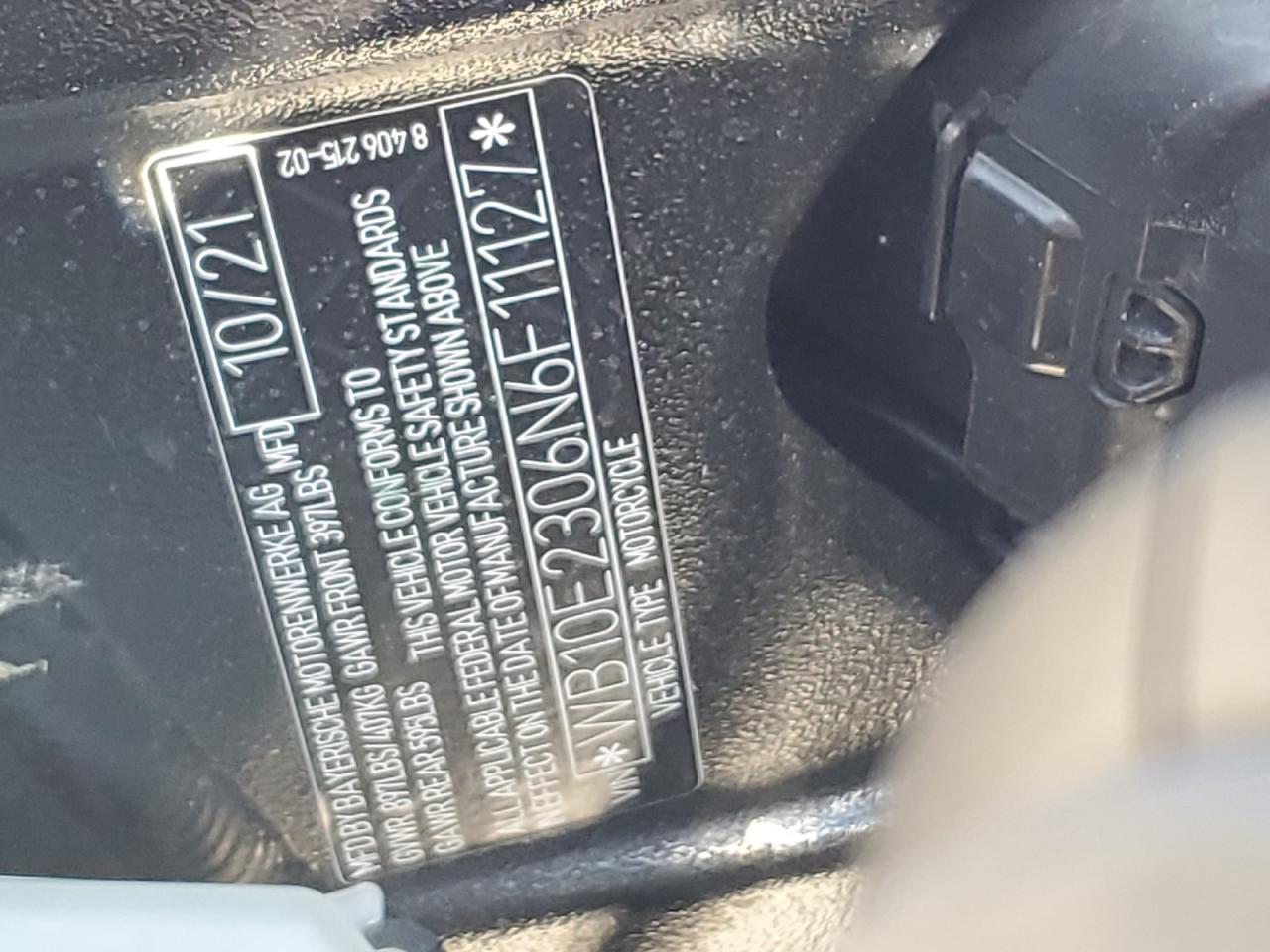 2022 BMW S VIN WB10E2306N6F11127 photo 9