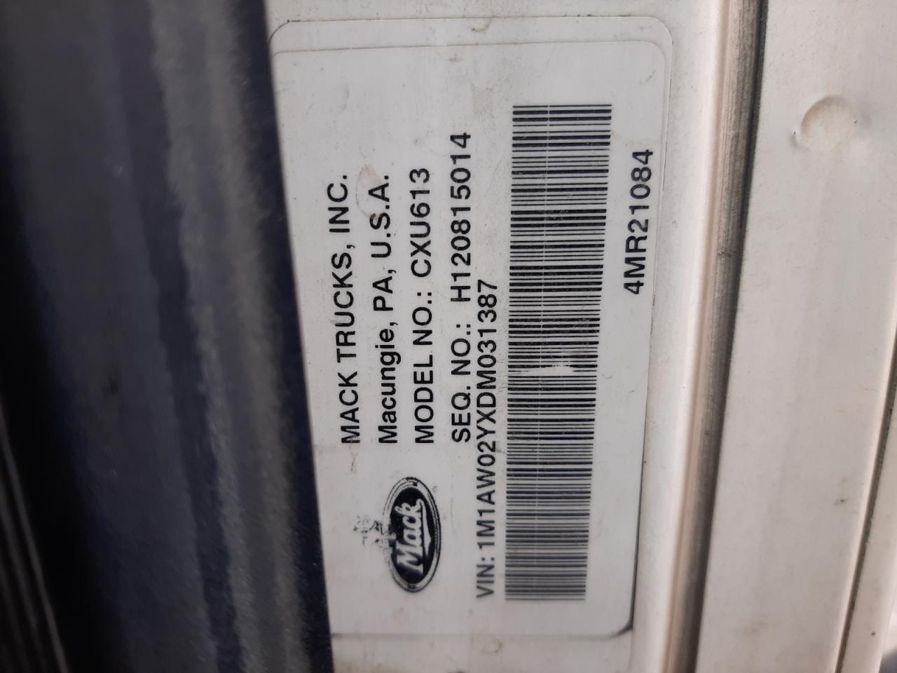 2013 MACK 600 CXU600 VIN 1M1AW02YXDM031387 photo 9