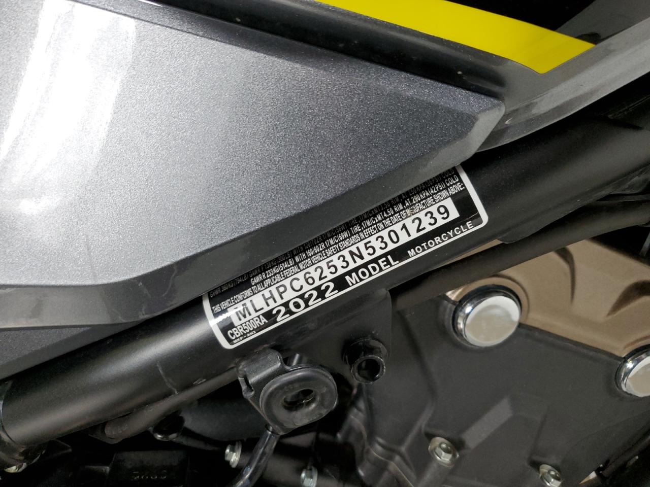 2022 HONDA Cbr cycle VIN MLHPC6253N5301239 photo 10