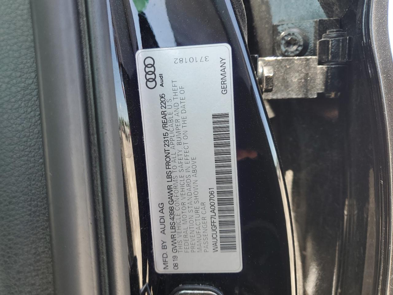 2020 AUDI A3 VIN WAUCUGFF7LA007061 photo 12