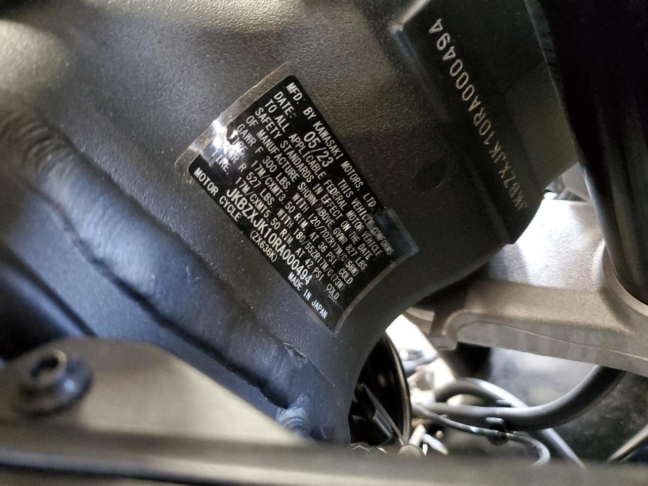 2024 KAWASAKI ZX636 K VIN JKBZXJK10RA000494 photo 10