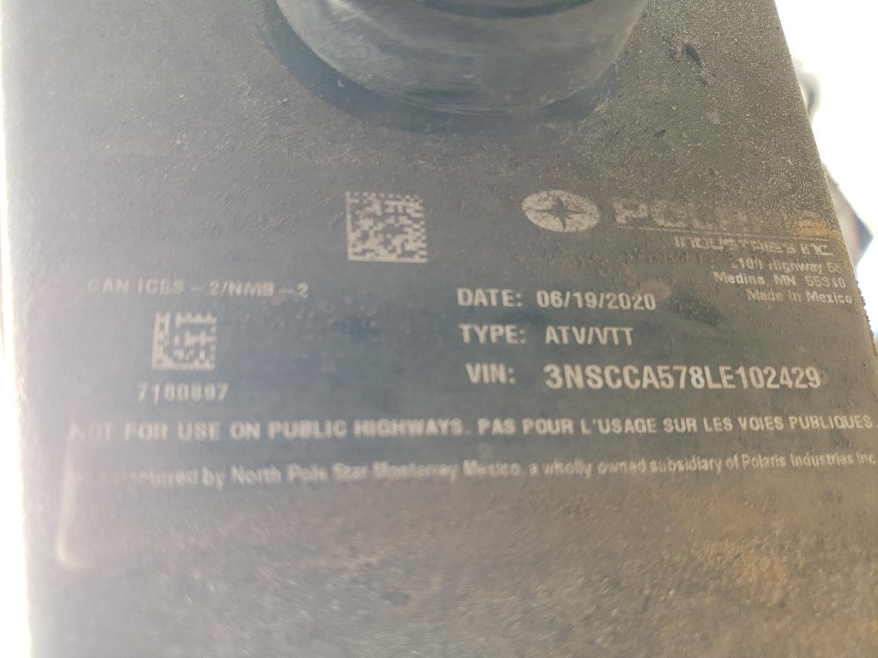 2020 POLARIS RANGER 570 FULL-SIZE VIN 3NSCCA578LE102429 photo 10