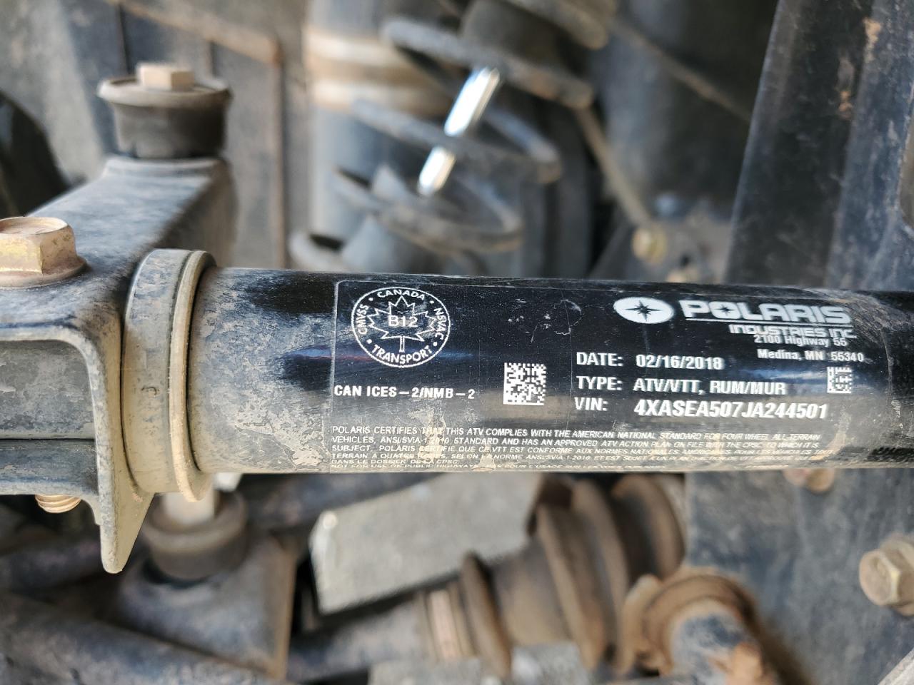 2018 POLARIS SPORTSMAN 450 H.O. VIN 4XASEA507JA244501 photo 10