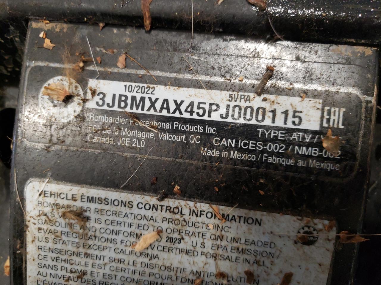 2023 CAN-AM RENEGADE X XC 1000R VIN 3JBMXAX45PJ000115 photo 10