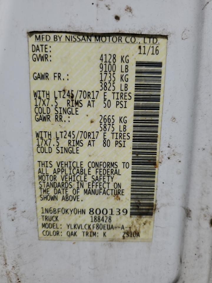 2017 NISSAN Nv VIN 1N6BF0KY0HN800139 photo 12